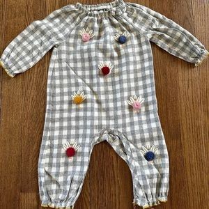 Mudpie 6-9 mo. Flannel Romper